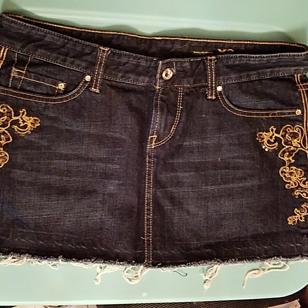 Express X2 Dark Jean Skirt